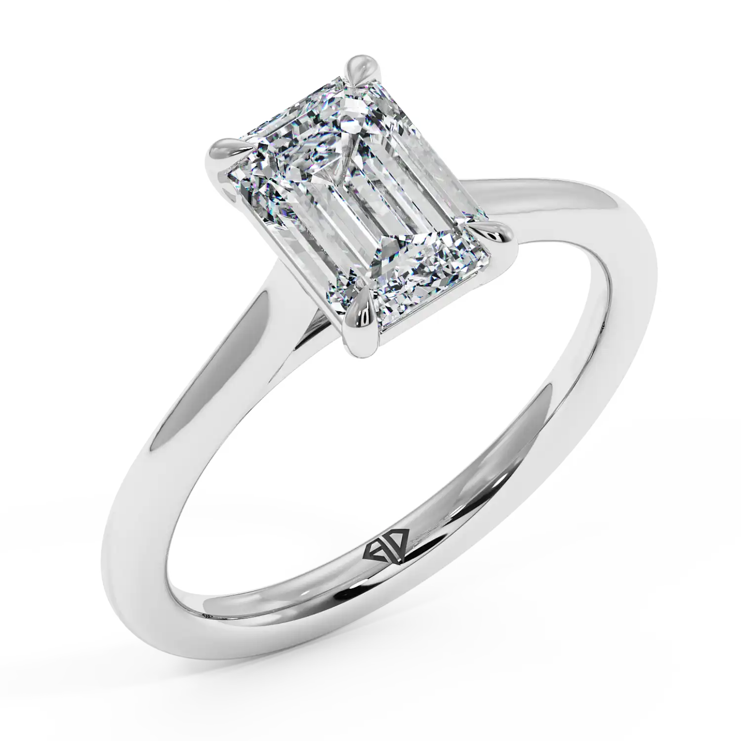 18K White Gold Rowen Solitaire Engagement Ring
