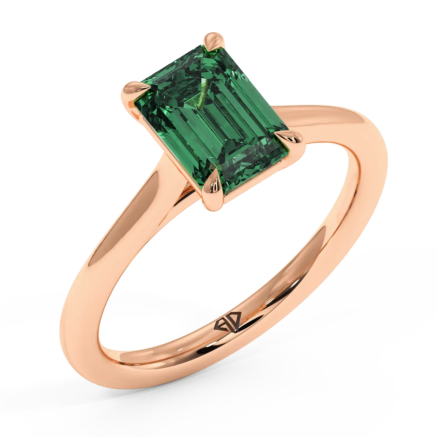 18K Rose Gold Rowen Solitaire Engagement Ring