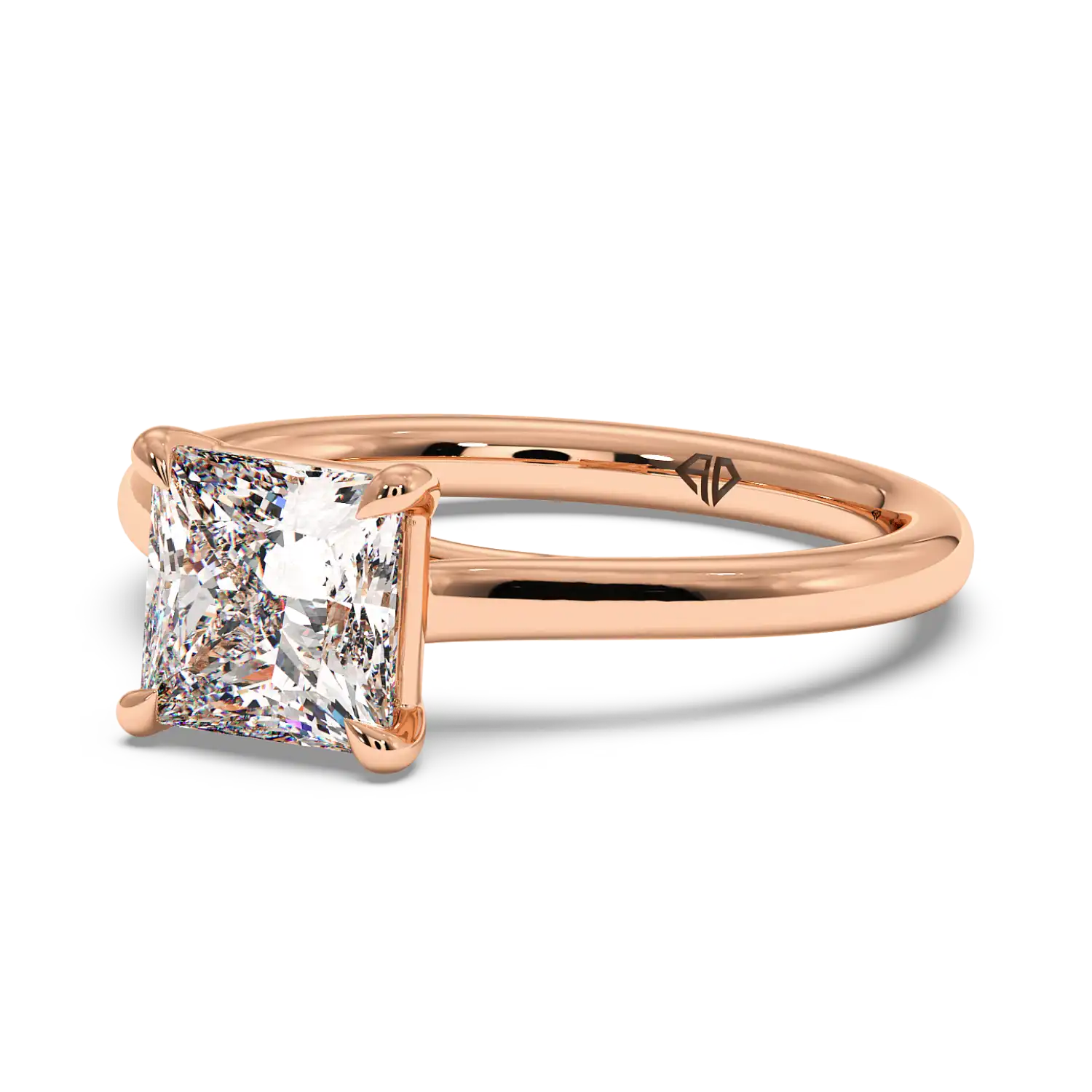 18K Rose Gold Rowen Solitaire Engagement Ring