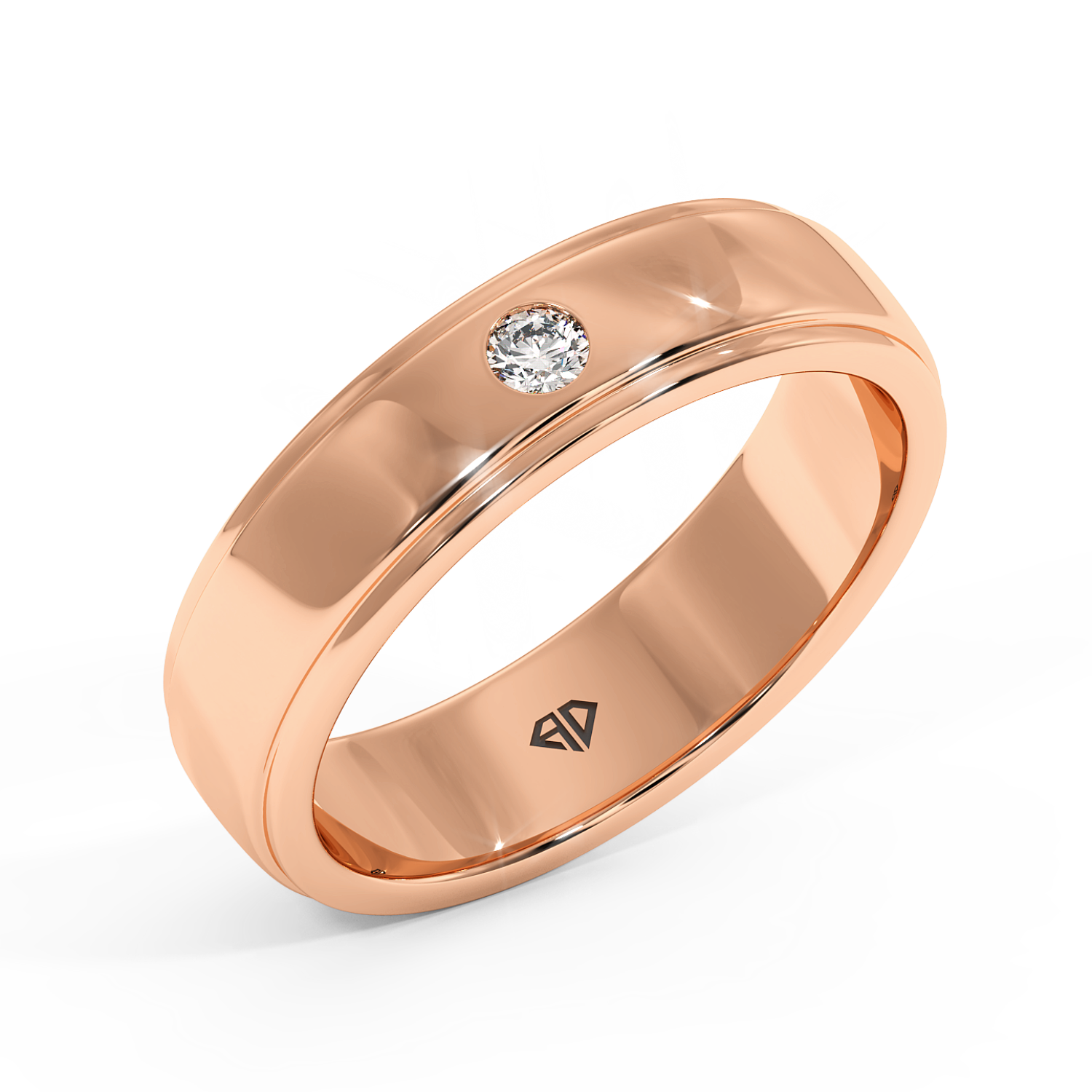 9K Rose Gold LT5RB1 Diamond Wedding Band