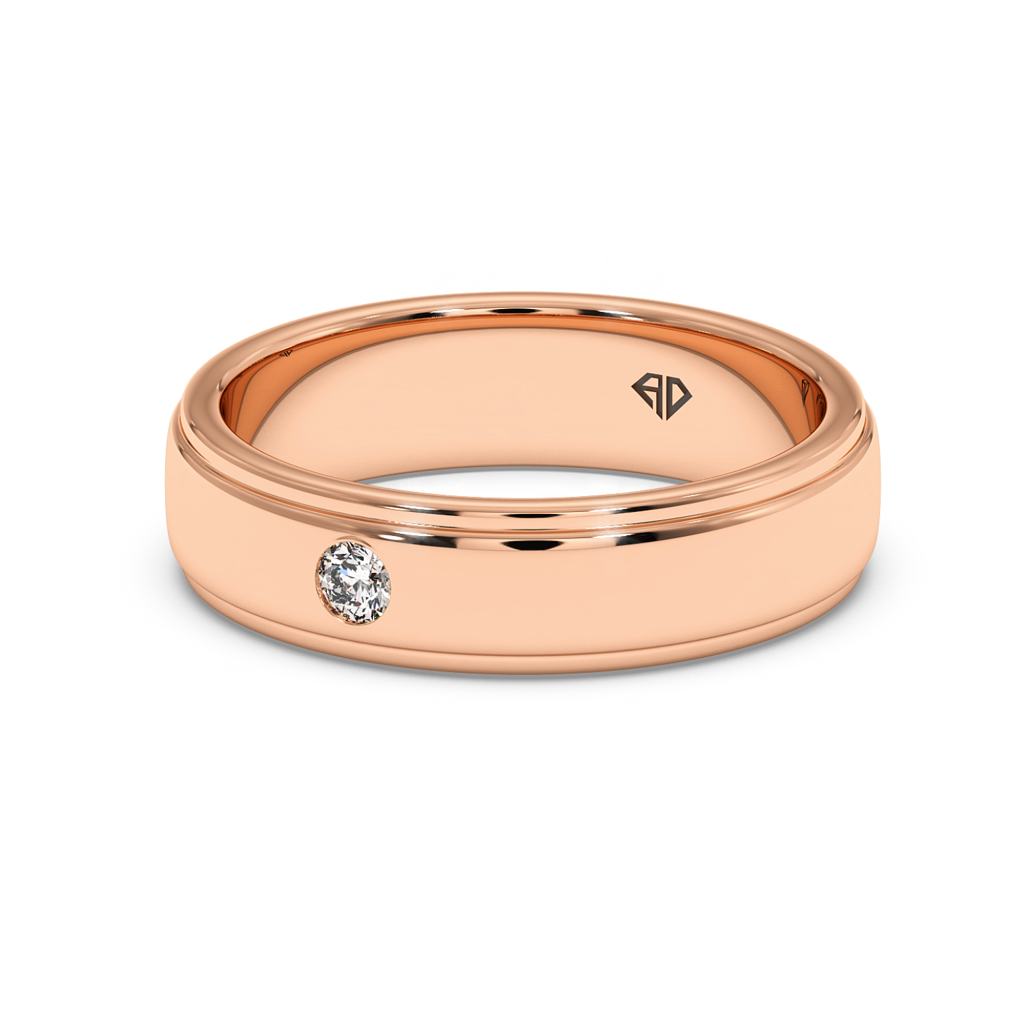 9K Rose Gold LT5RB1 Diamond Wedding Band