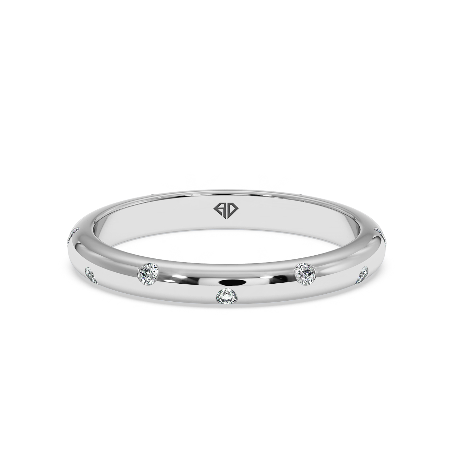 9K White Gold LT5RB13 Diamond Wedding Band