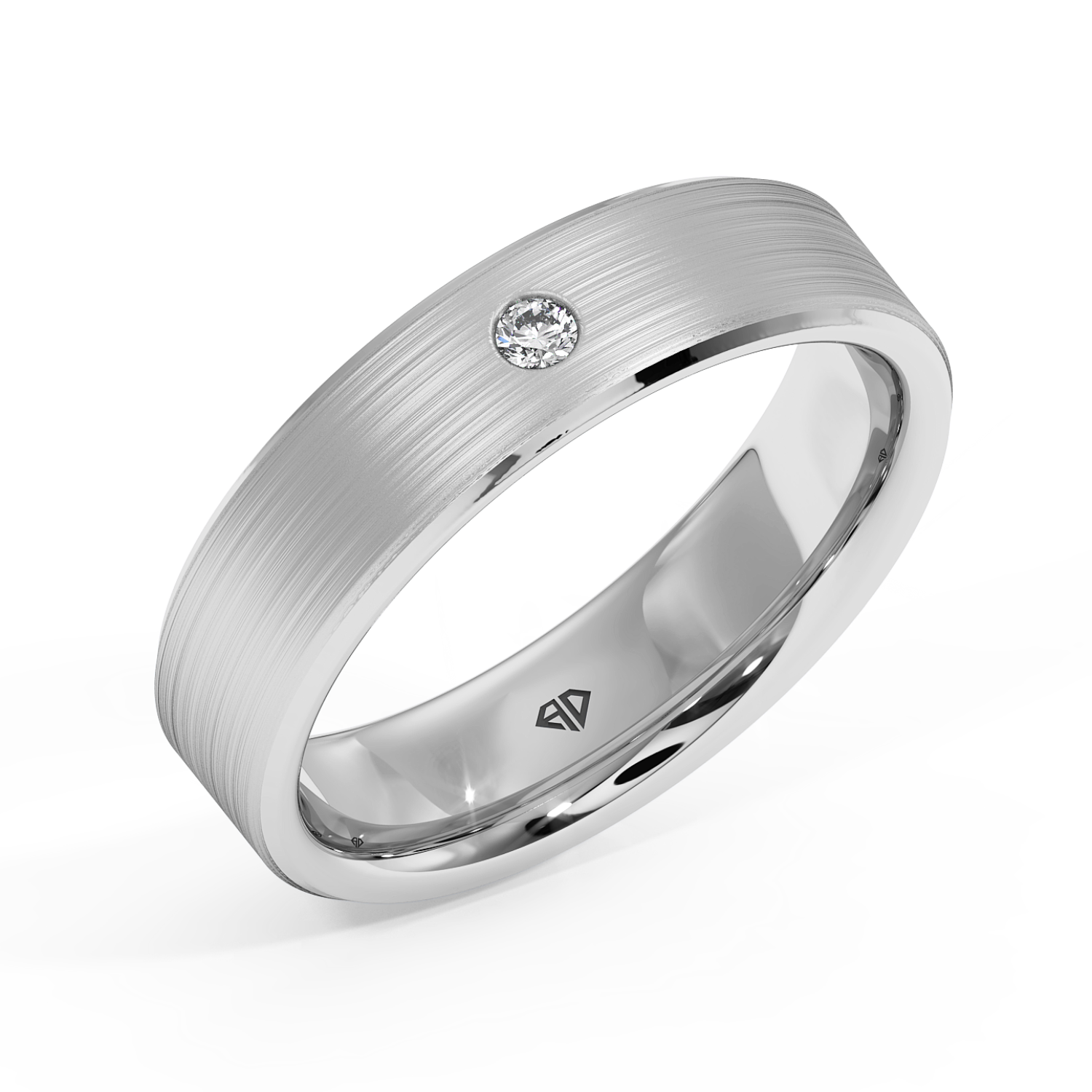 9K White Gold LT5RB27 Diamond Wedding Band