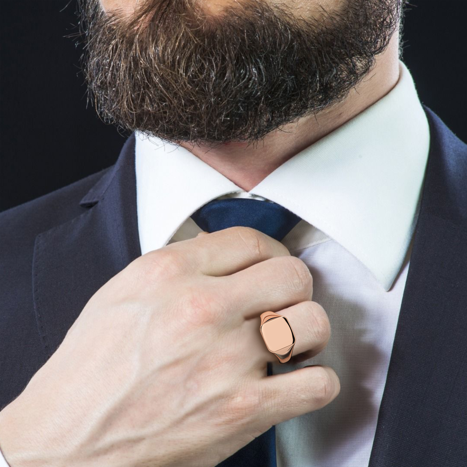18K Rose Gold Men's Signet Ring