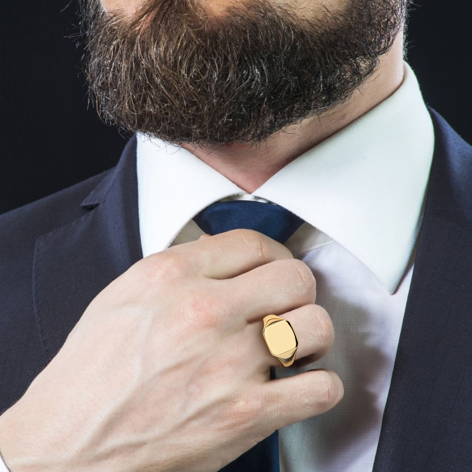 18K Yellow Gold Men's Signet Ring