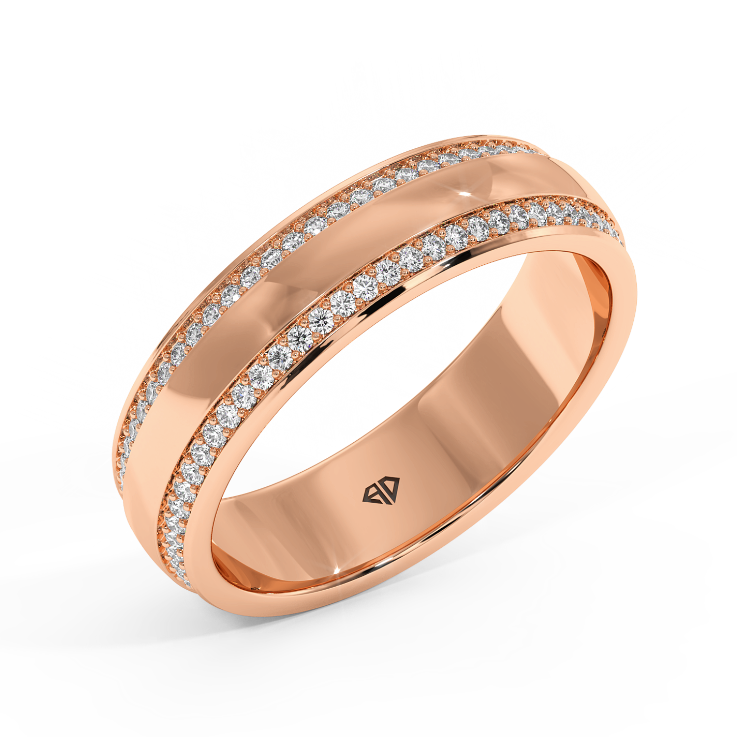 9K Rose Gold LT5RB4 Diamond Wedding Band