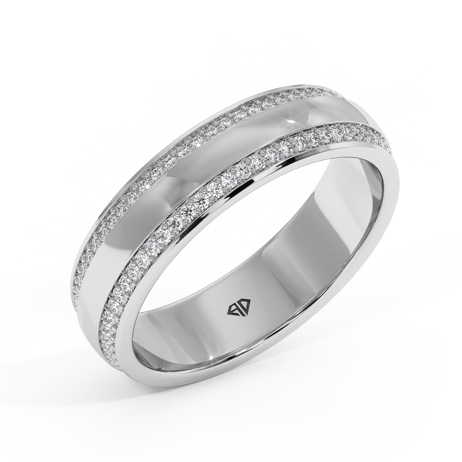 9K White Gold LT5RB4 Diamond Wedding Band