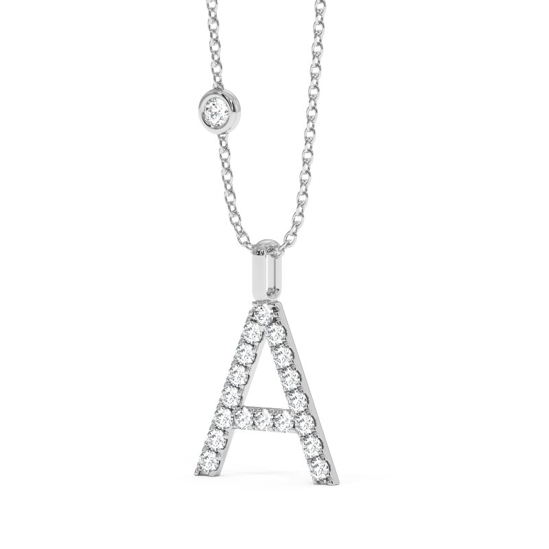 Platinum Initial Pendant