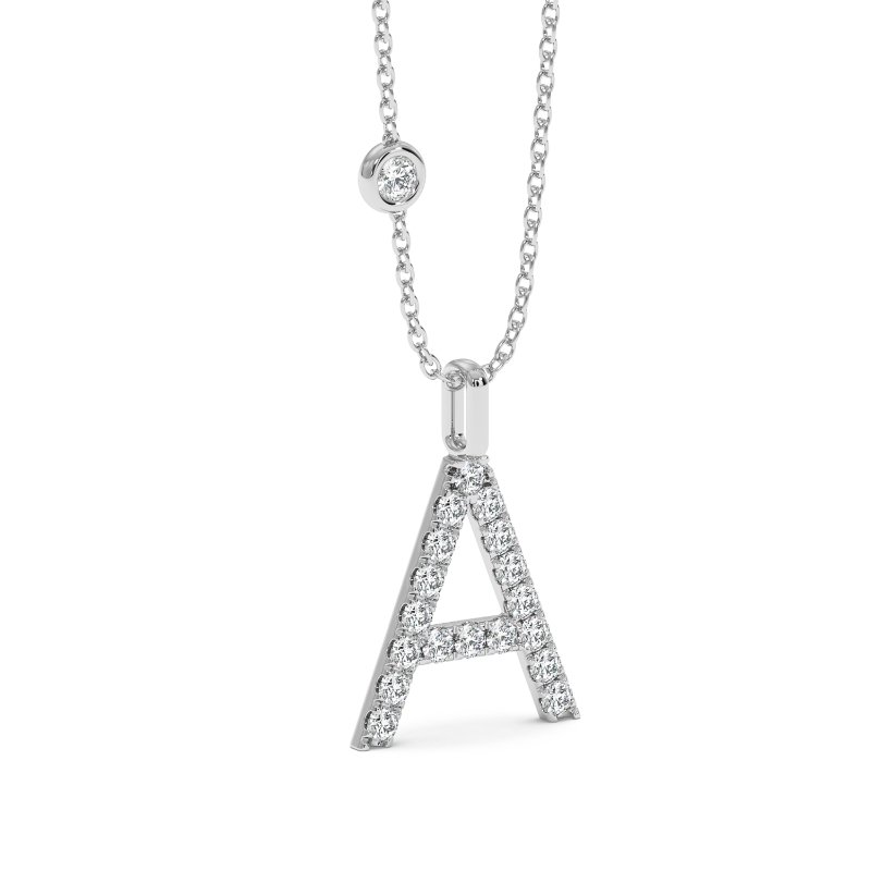 Platinum Initial Pendant