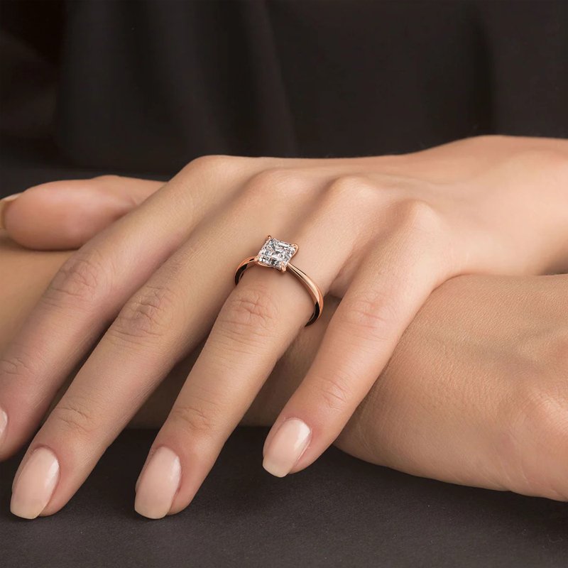18K Rose Gold Giselle Diamond Solitaire Engagement Ring
