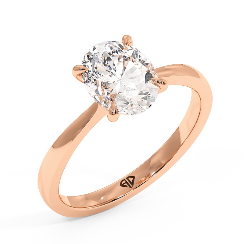 18K Rose Gold Giselle Diamond Solitaire Engagement Ring