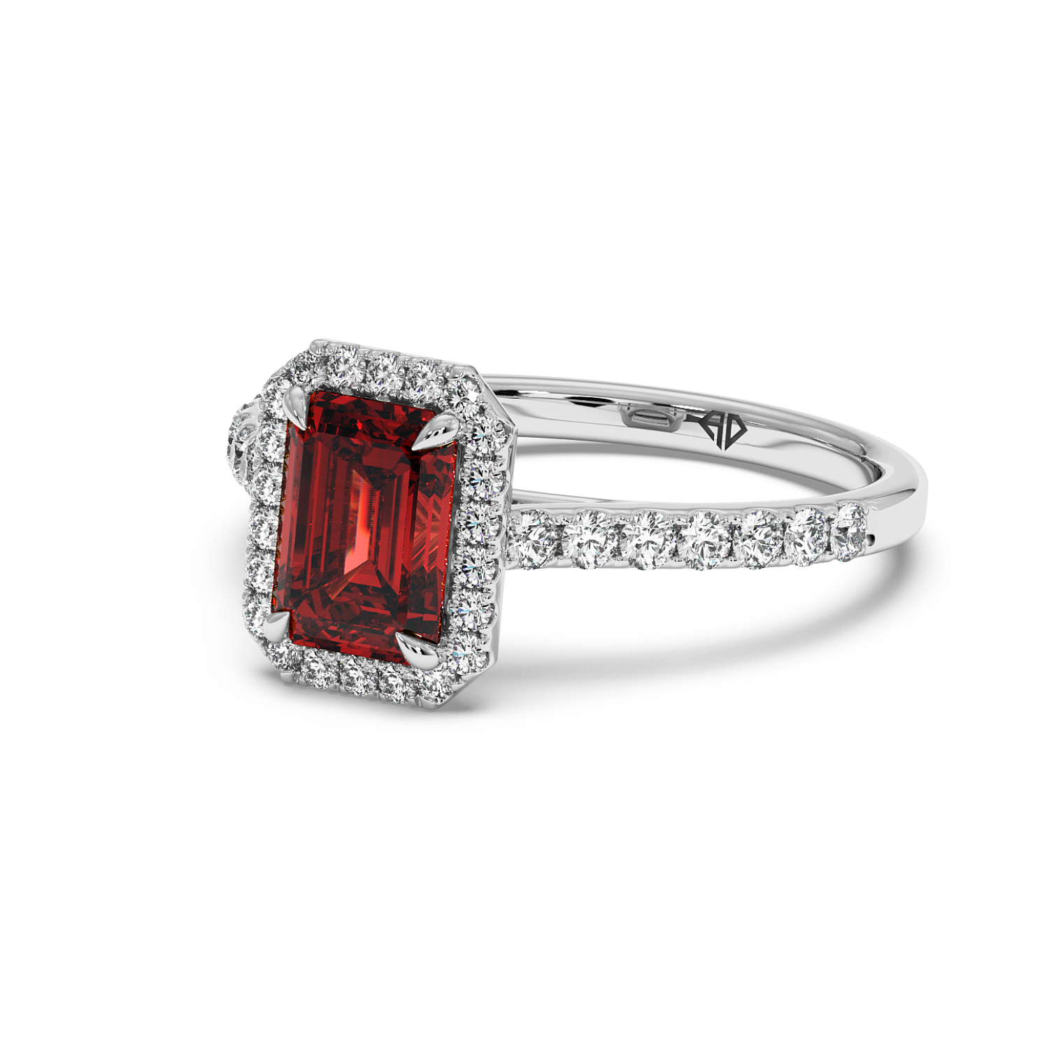 Platinum Marilyn Diamond Shoulder Hidden Halo Engagement Ring