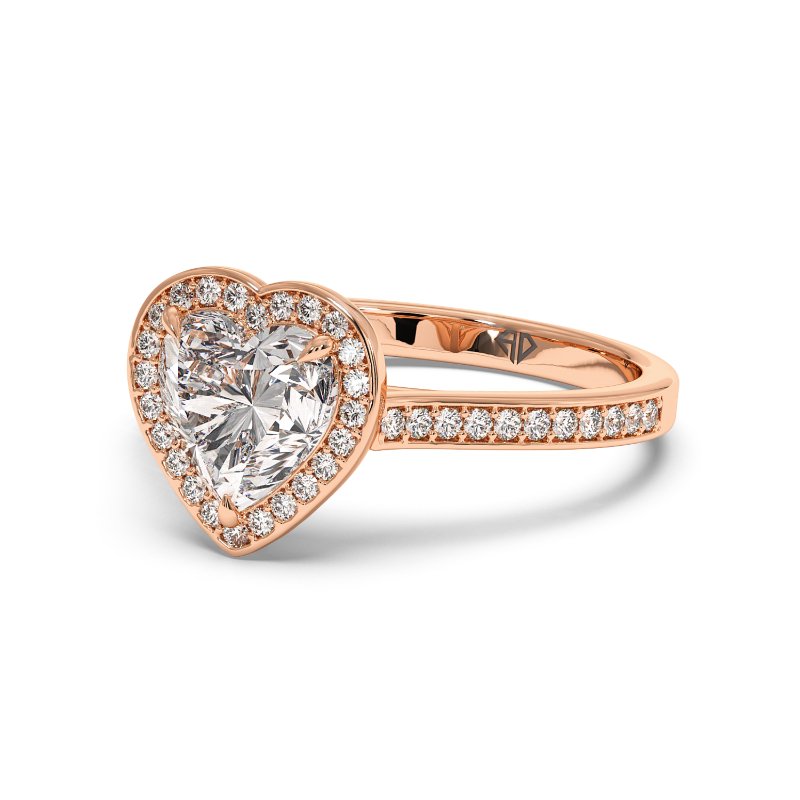 18K Rose Gold Lucia Halo Engagement Ring