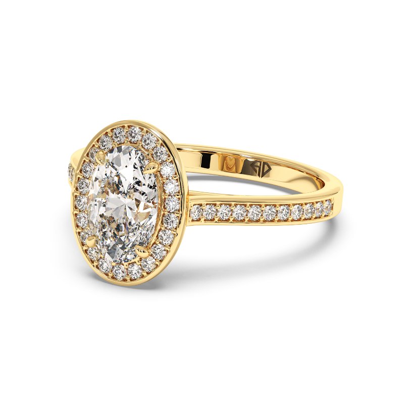 18K Yellow Gold Lucia Halo Engagement Ring