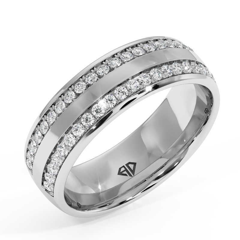 Platinum Hercules Diamond Wedding Band