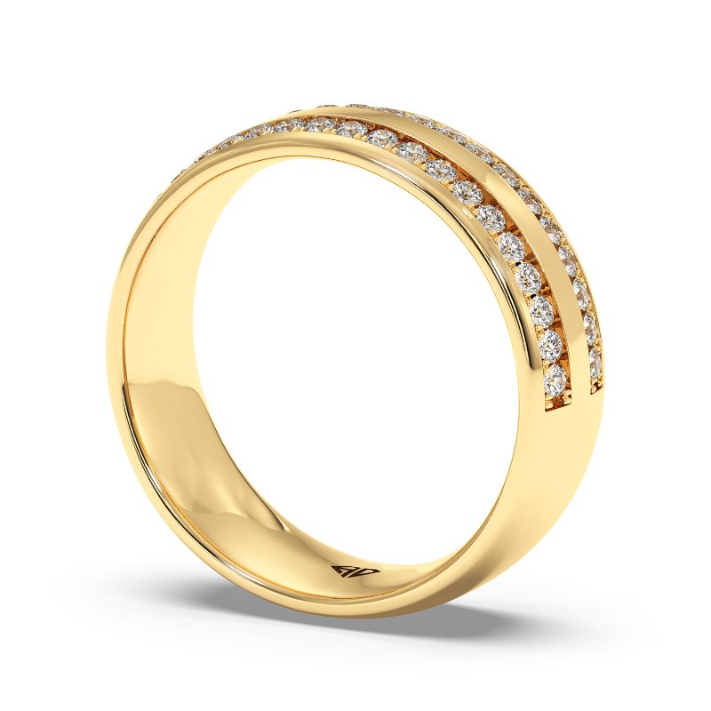 9K Yellow Gold Hercules Diamond Wedding Band