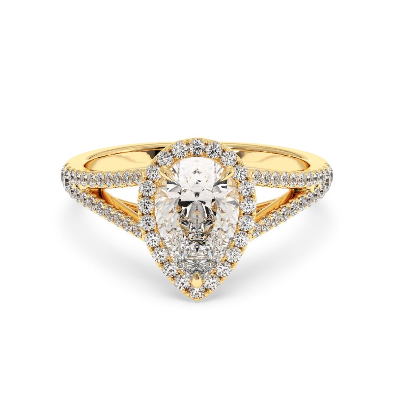 18K Yellow Gold Odessa Halo Engagement Ring