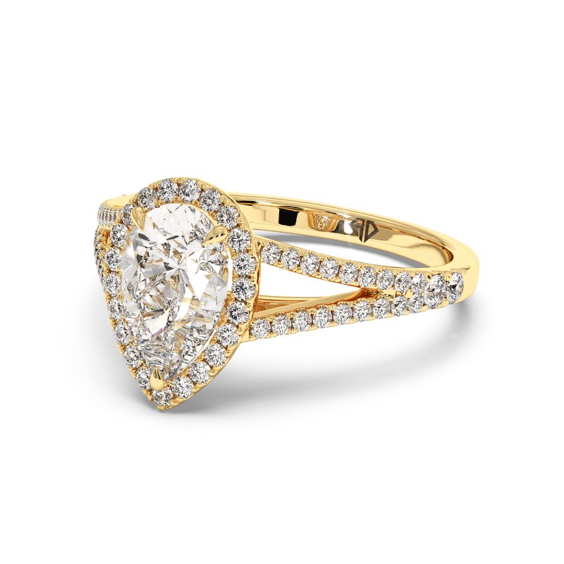 18K Yellow Gold Odessa Halo Engagement Ring