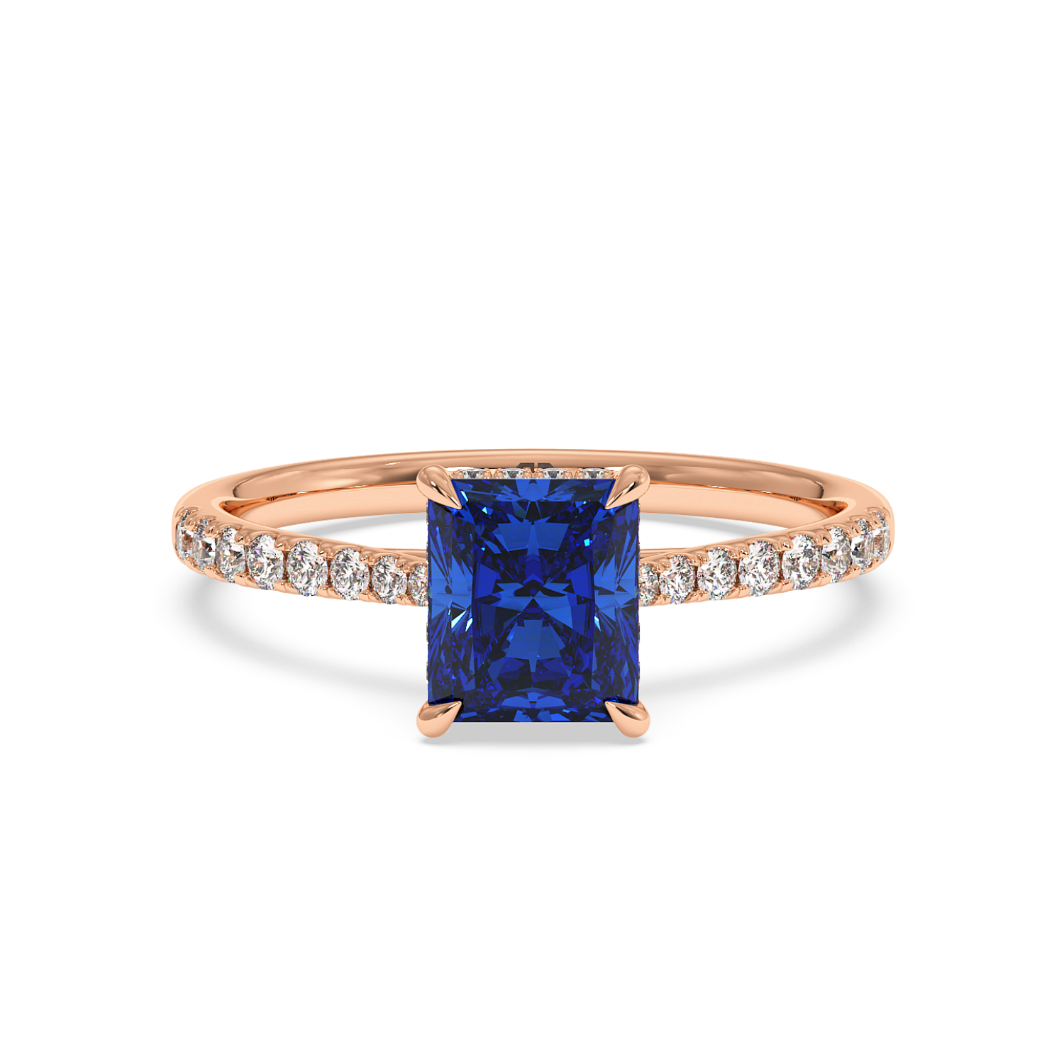 18K Rose Gold Hana Diamond Shoulder Hidden Halo Engagement Ring