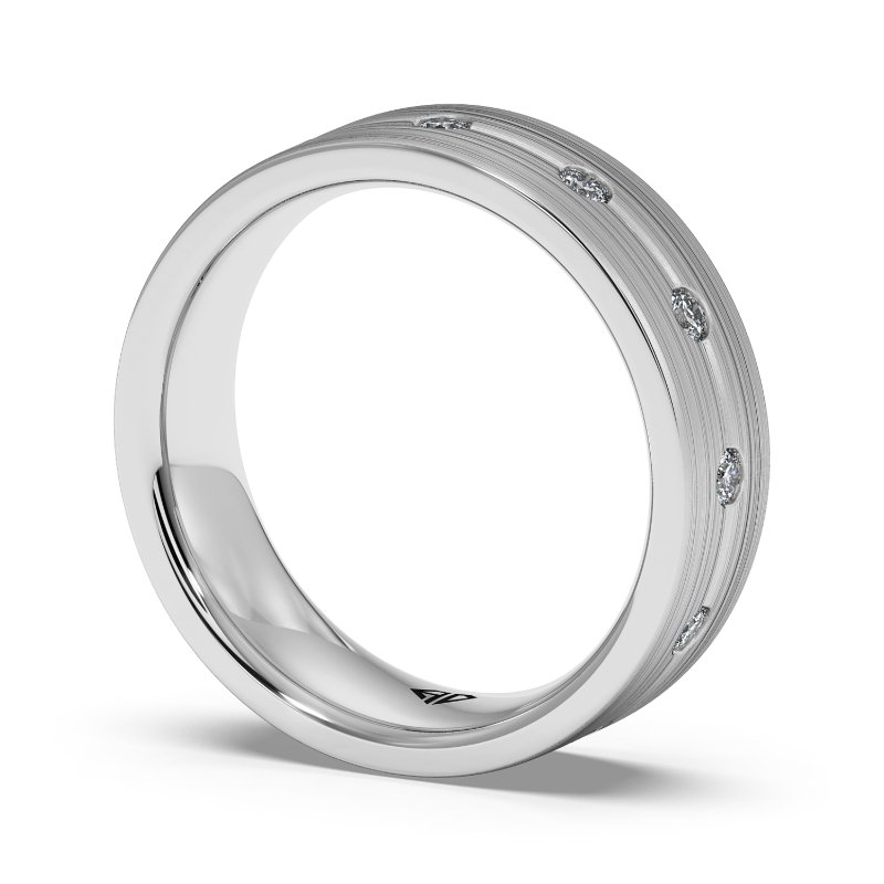 18K White Gold Zakariyah Diamond Wedding Band