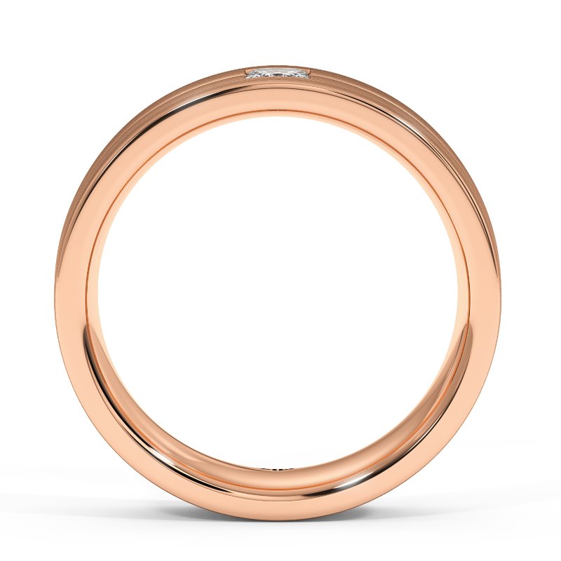 18K Rose Gold Clarence Diamond Wedding Band