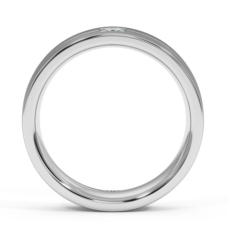 18K White Gold Clarence Diamond Wedding Band