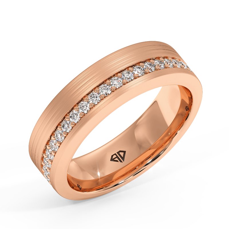 9K Rose Gold Zain Diamond Wedding Band