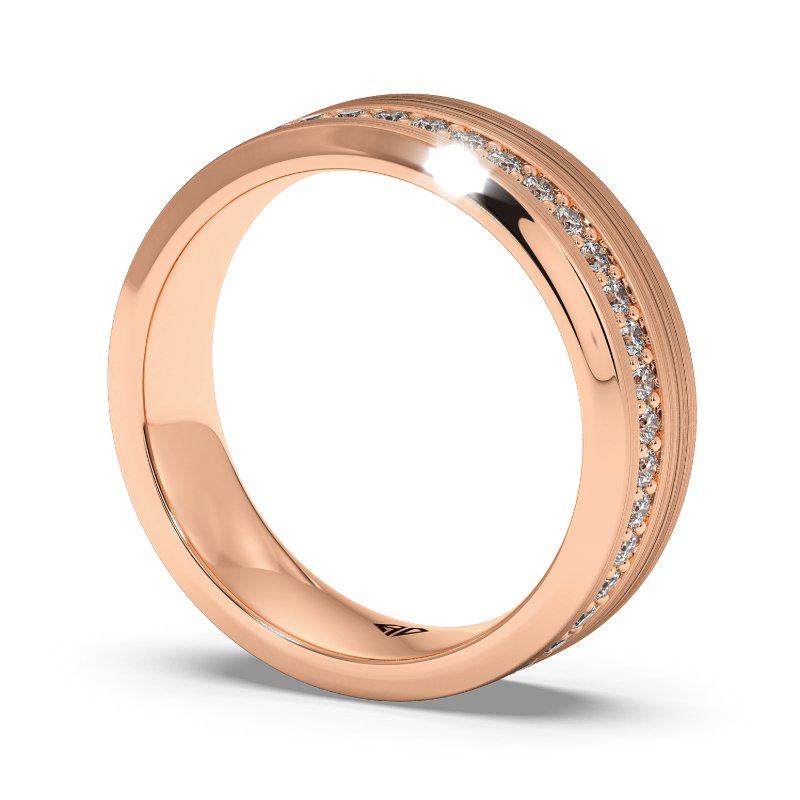 9K Rose Gold Zain Diamond Wedding Band