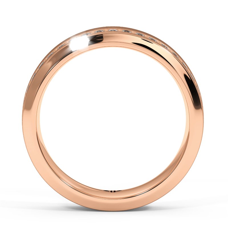 9K Rose Gold Zain Diamond Wedding Band