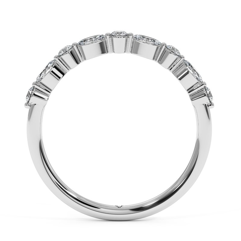 18K White Gold Holly Wedding Band
