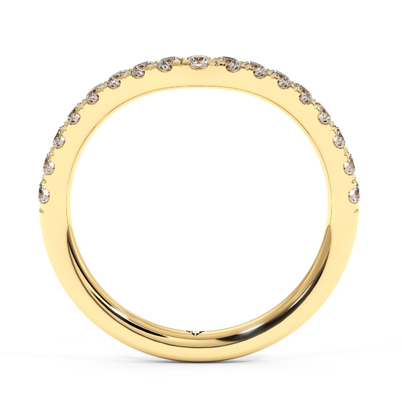 18K Yellow Gold Cyrus Curved Wedding Band