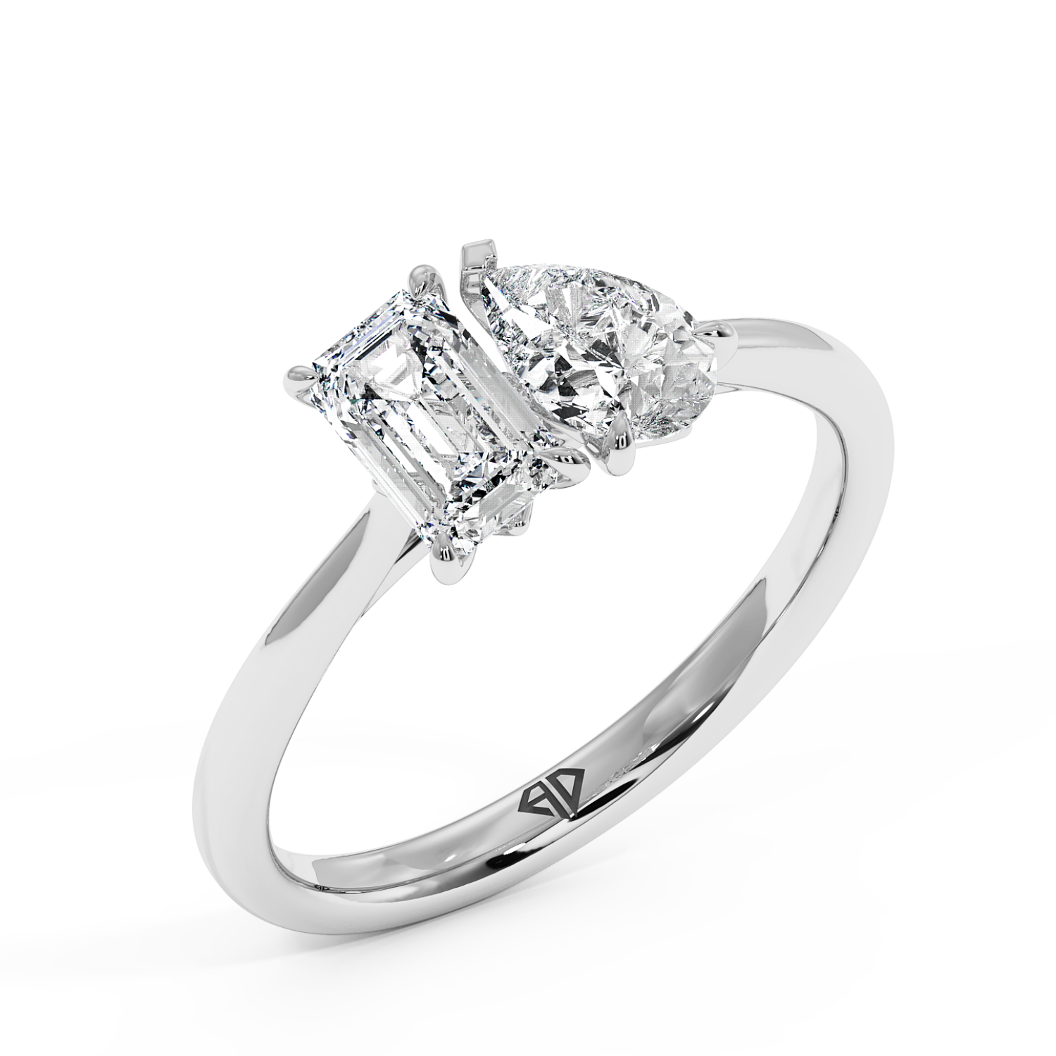 18K White Gold RING-070 Engagement Ring
