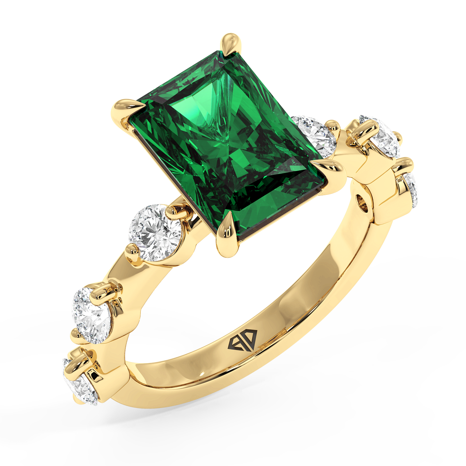 18K Yellow Gold RING-072 Engagement Ring