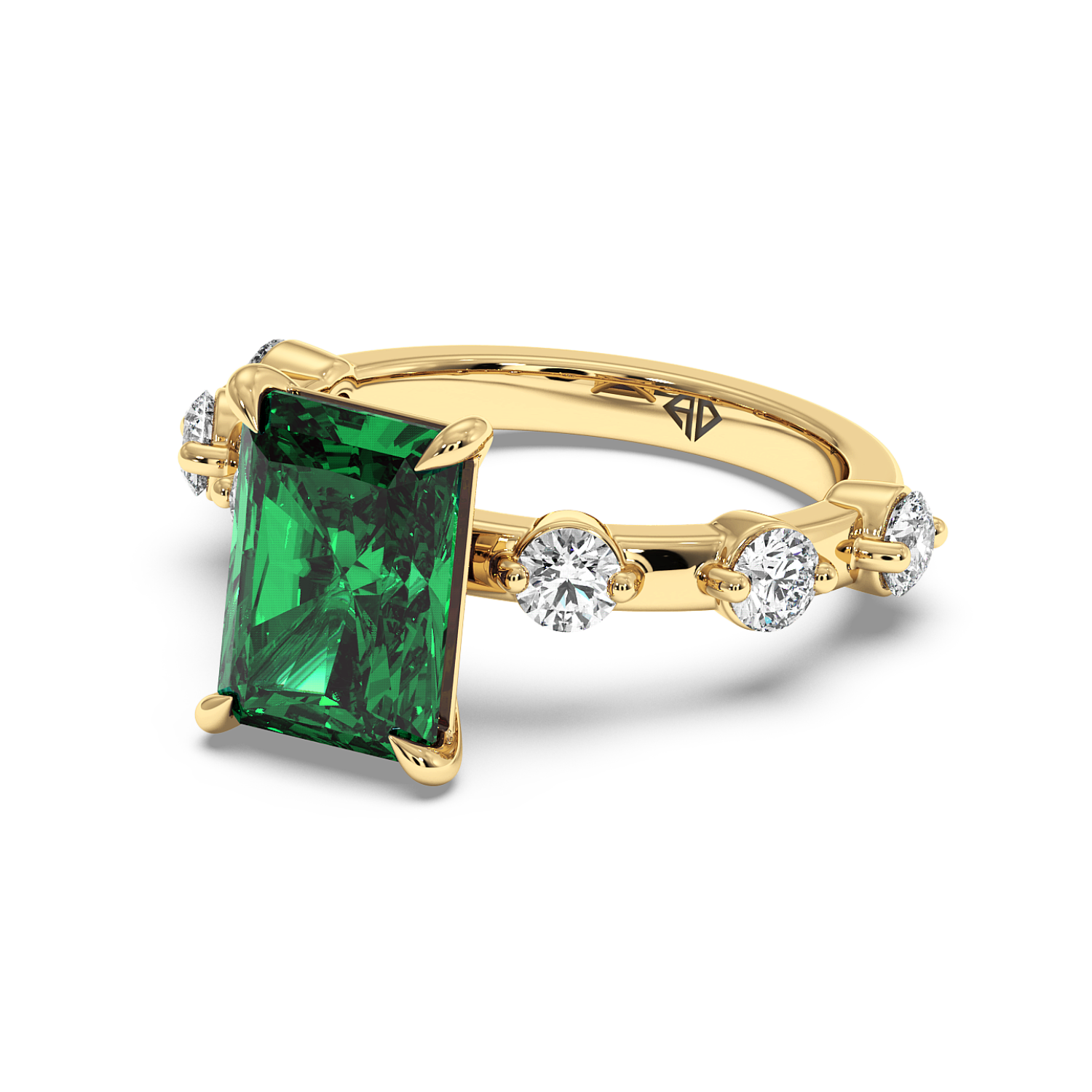 18K Yellow Gold RING-072 Engagement Ring