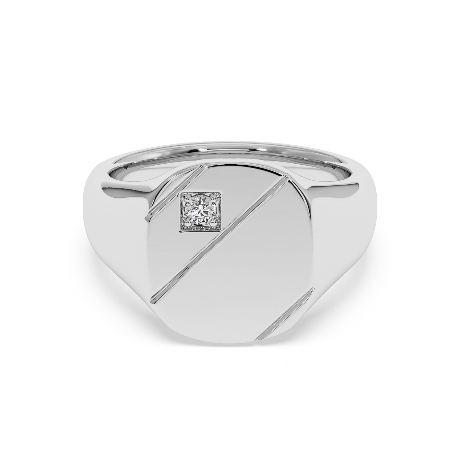 18K White Gold RING-080 Segnet Ring