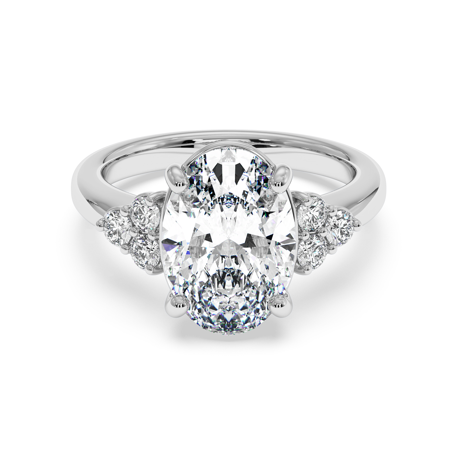 18K White Gold RING-081 Engagement Ring
