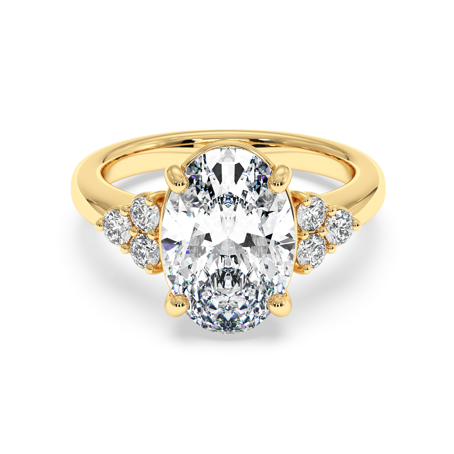 18K Yellow Gold RING-081 Engagement Ring