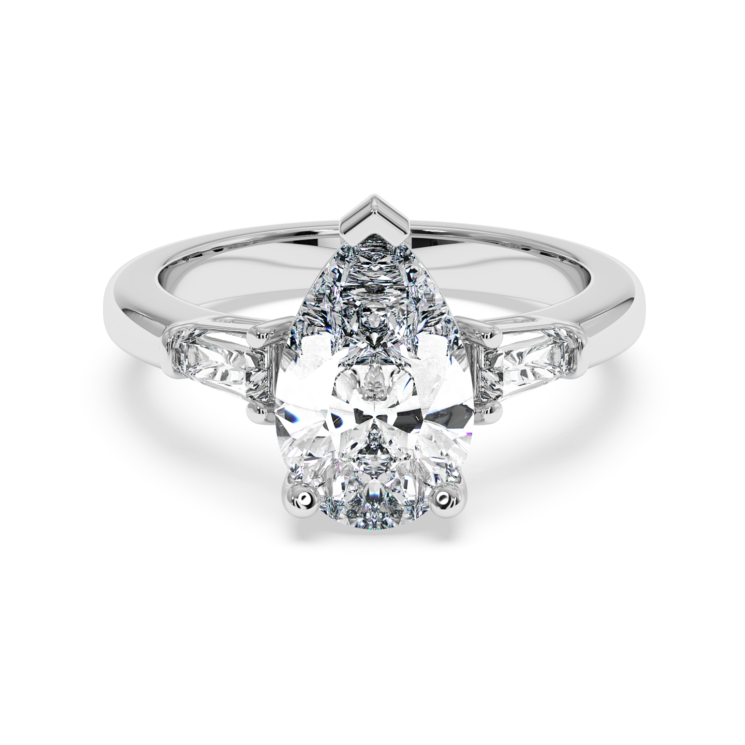 18K White Gold RING-082 Engagement Ring