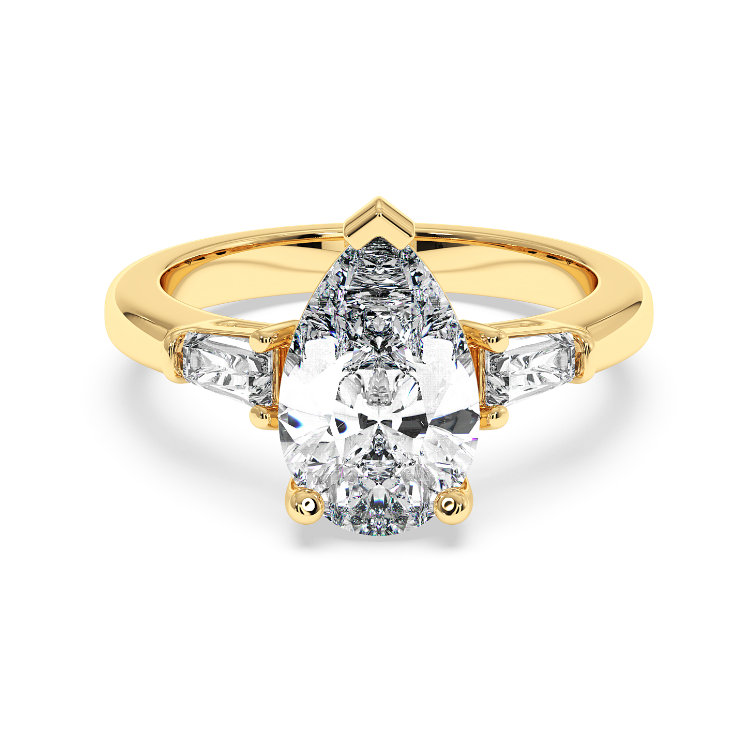 18K Yellow Gold RING-082 Engagement Ring