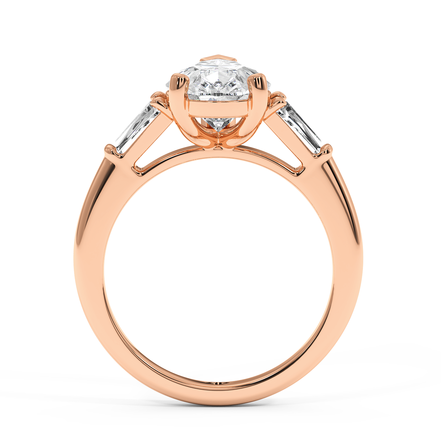 18K Rose Gold RING-082 Engagement Ring