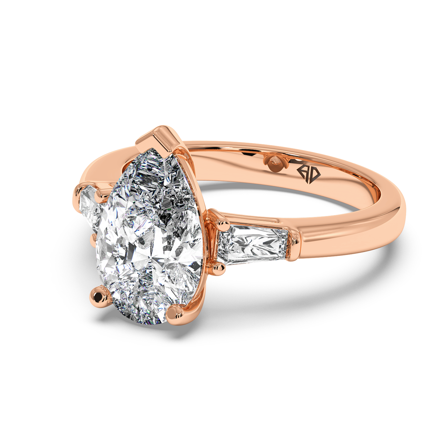 18K Rose Gold RING-082 Engagement Ring