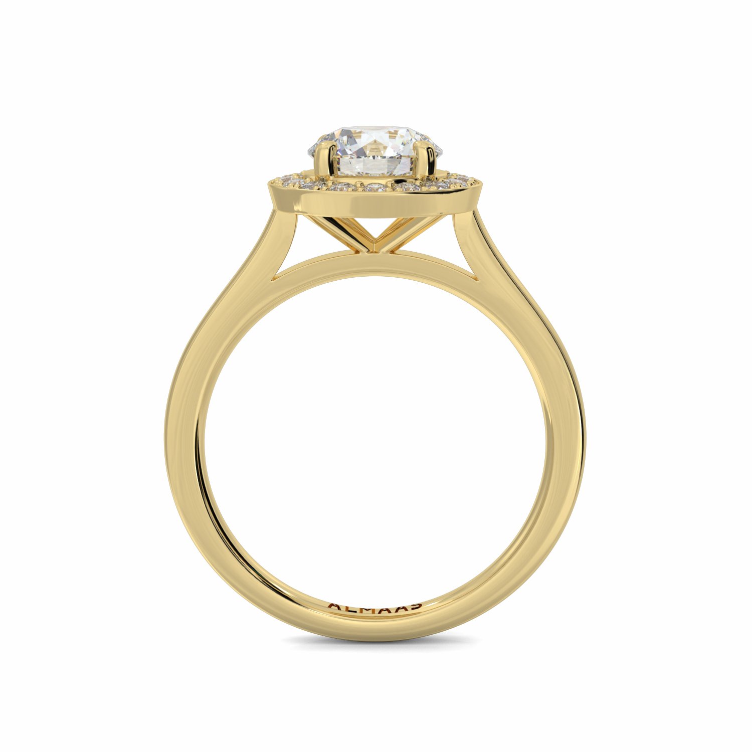 18K Yellow Gold Cecily Halo Diamond Engagement Ring