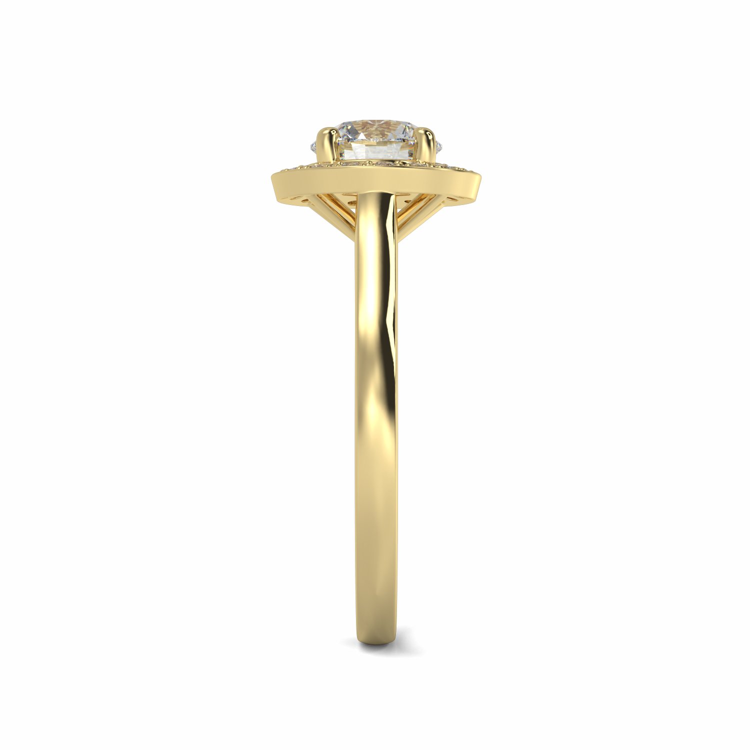 18K Yellow Gold Cecily Halo Diamond Engagement Ring
