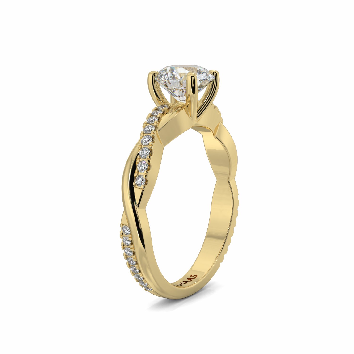 18K Yellow Gold River Engagement Ring