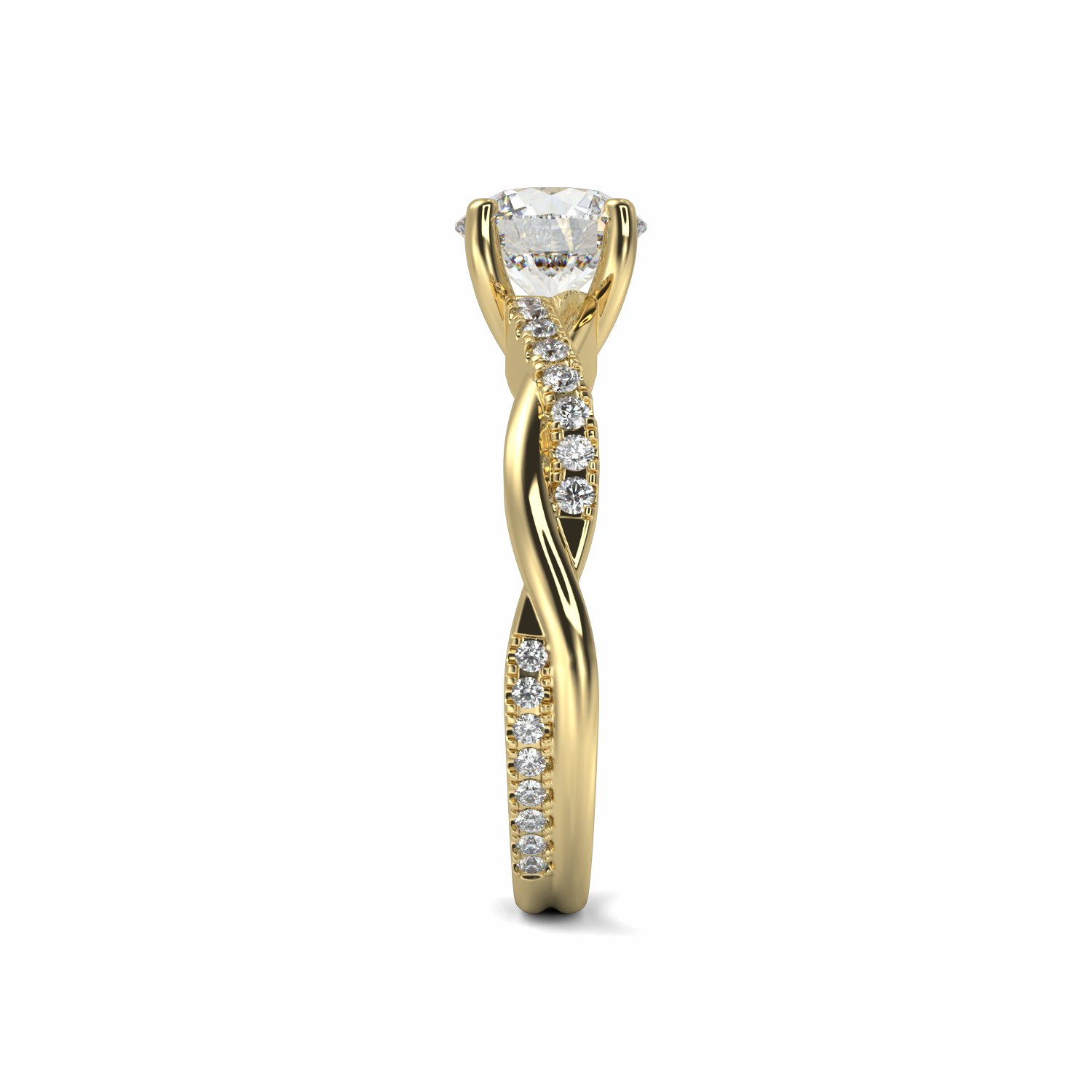 18K Yellow Gold River Engagement Ring