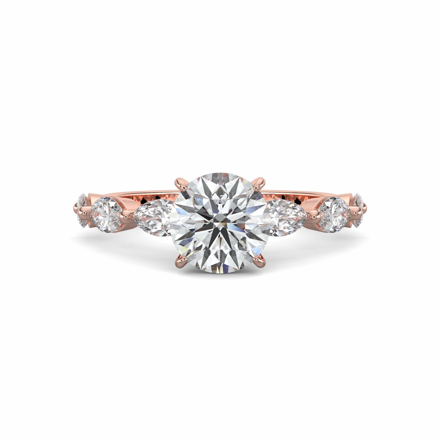 18K White Gold Lila Diamond Shoulder Engagement Ring