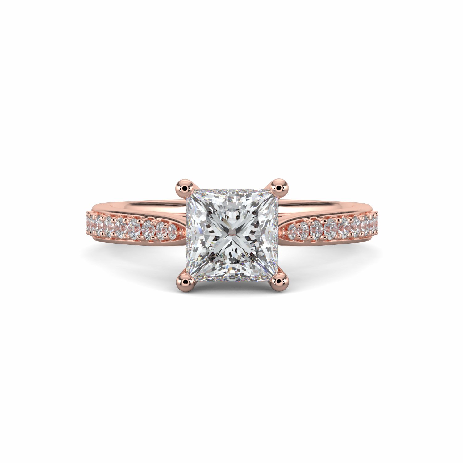 18K White Gold Cia Princess Cut Diamond Engagement Ring