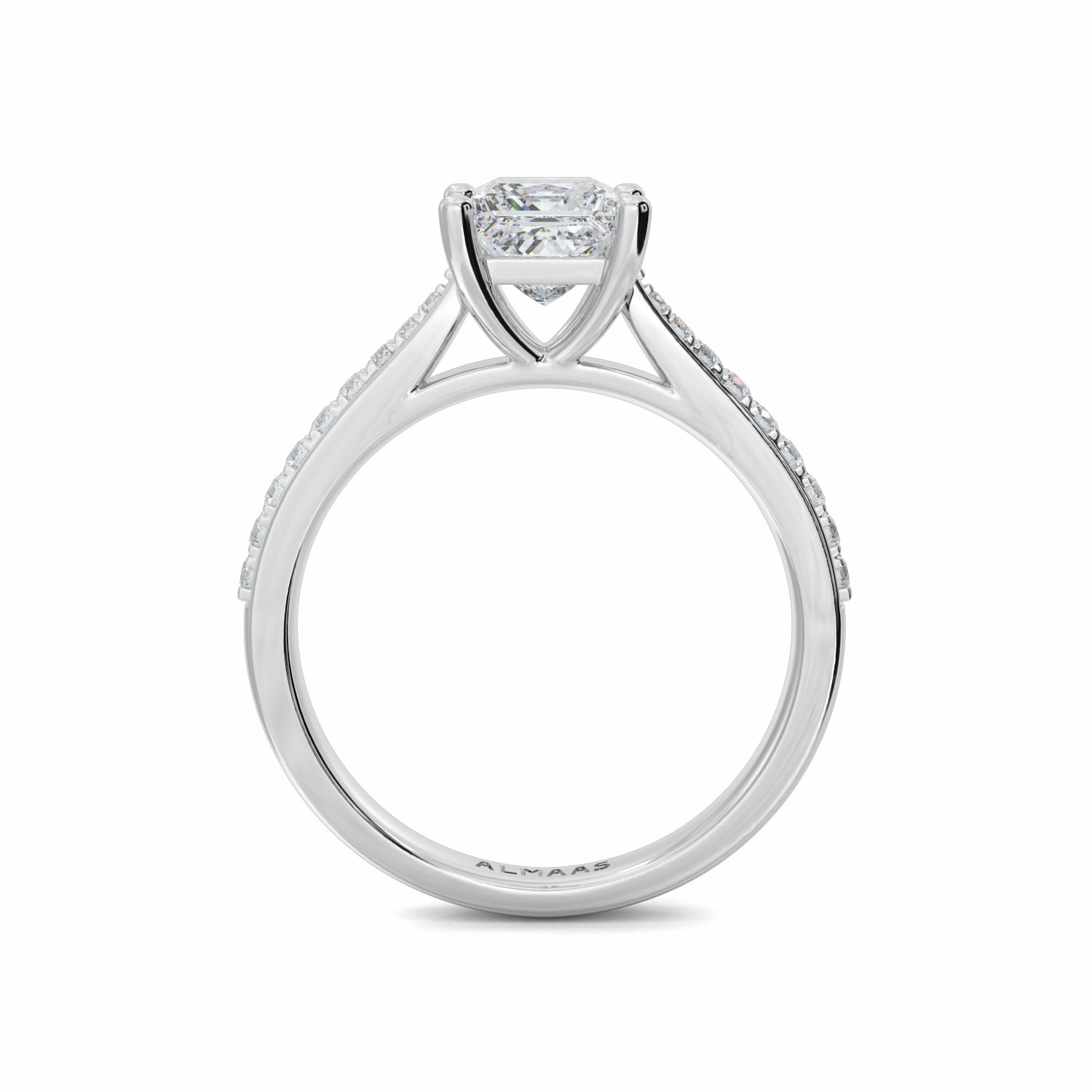 18K White Gold Cia Princess Cut Diamond Engagement Ring
