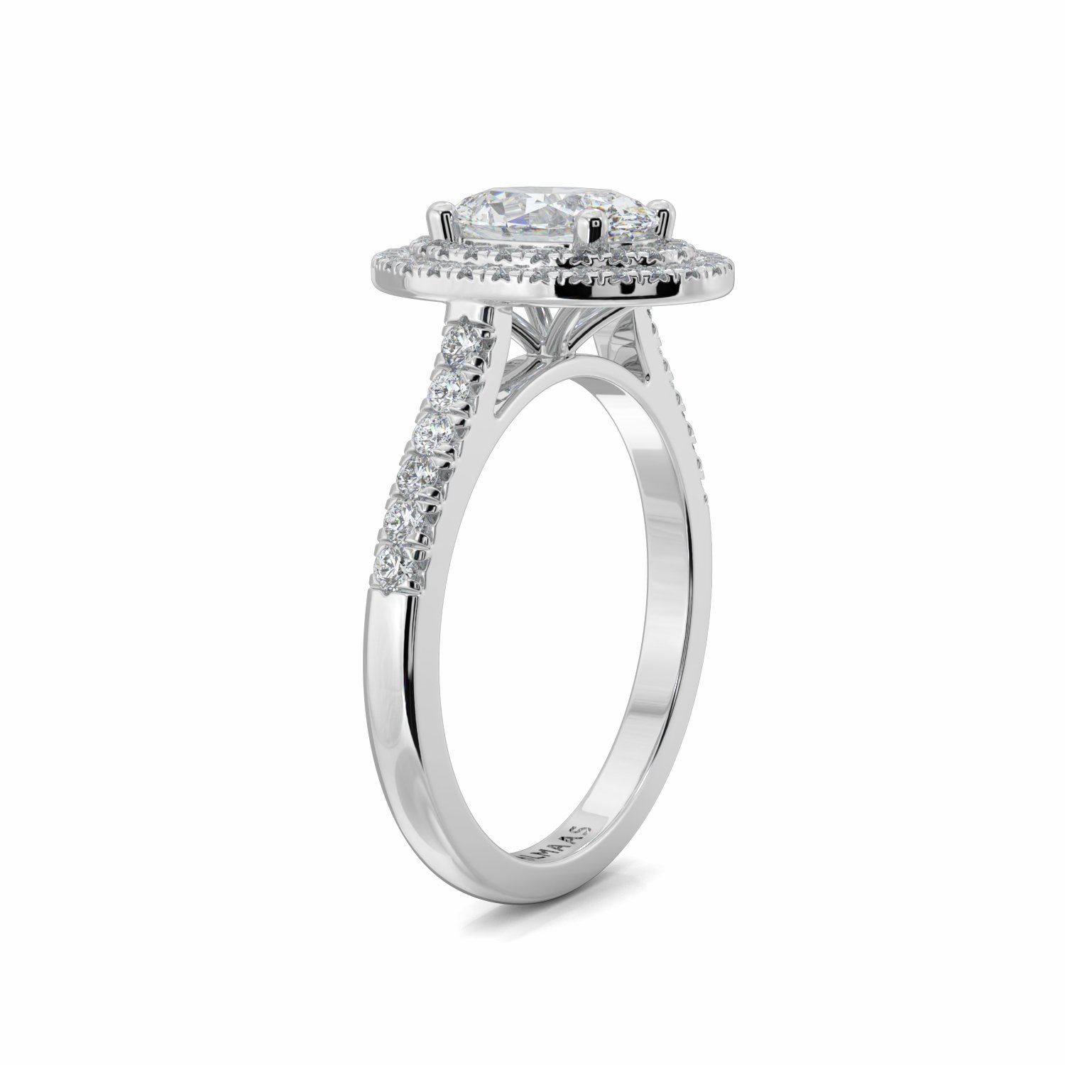 18K White Gold June Engagement Ring