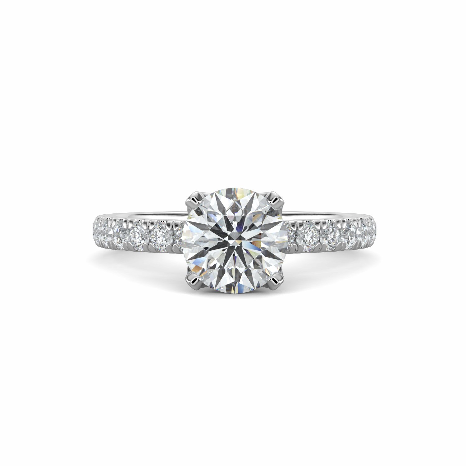 18K White Gold Tulip Engagement Ring